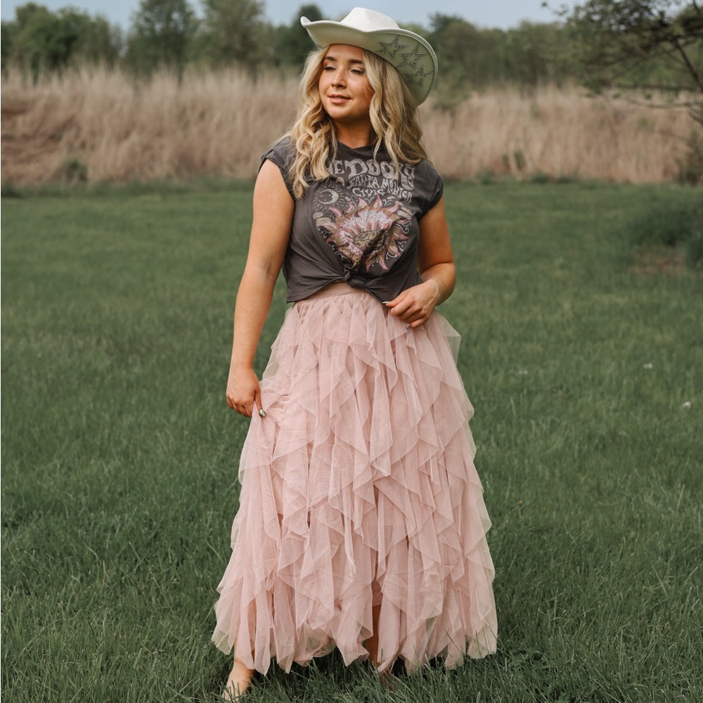 Elegant Pink A-Line Skirt